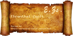 Ehrenthal Zsolt névjegykártya